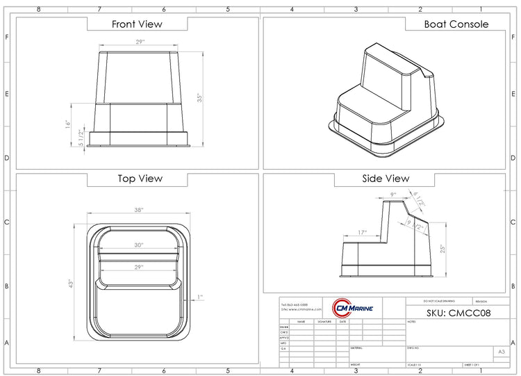 Fiberglass Boat Console - 35