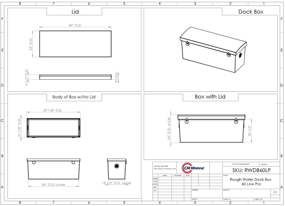 Dock Box - Rough Water - 60" W x 24" H x 22" D
