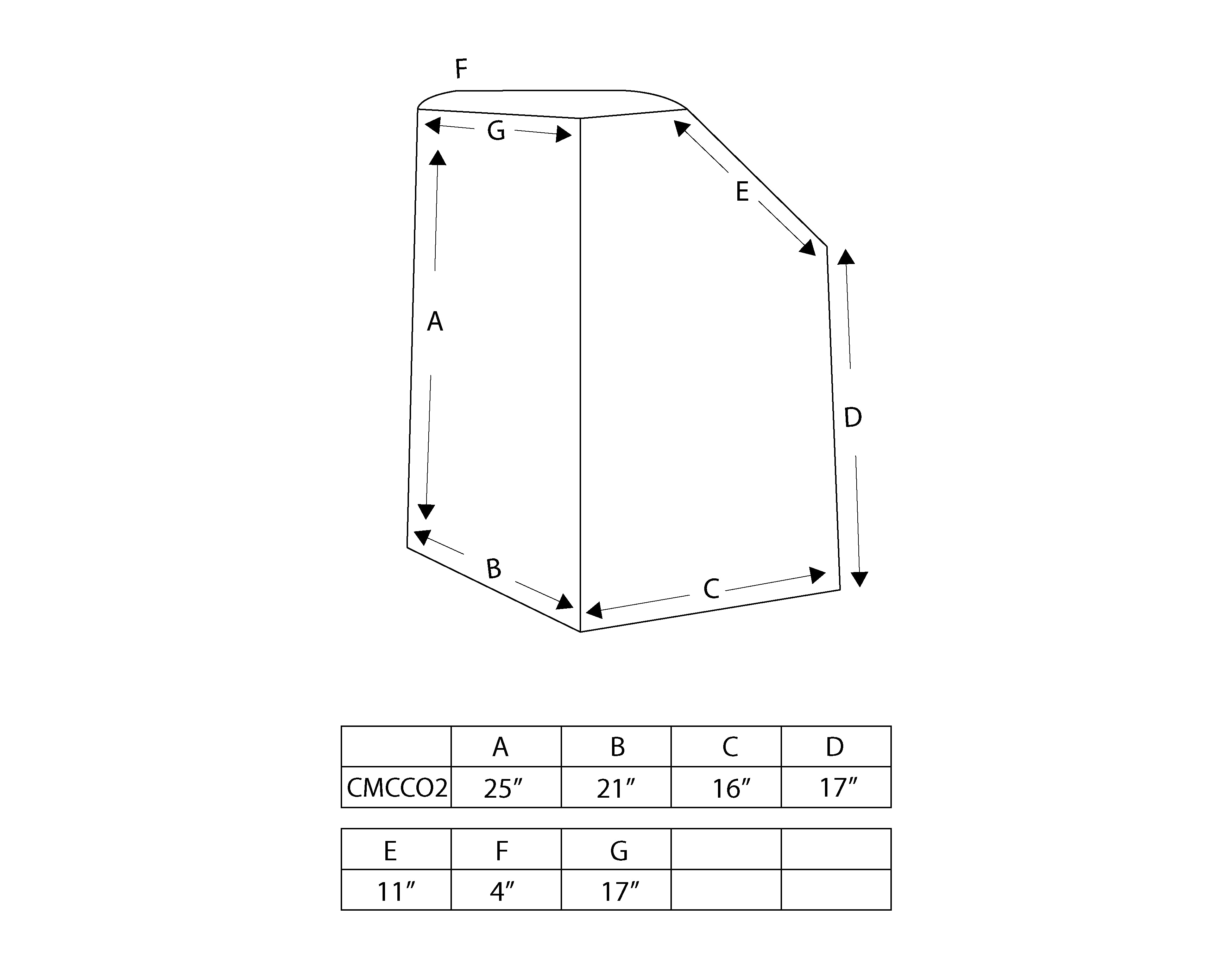 C&M Center Console - 25 x 21'' x 17''