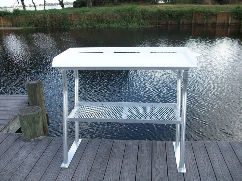 Fish Cleaning Table - Dock Mount w/shelf 50" x 23''