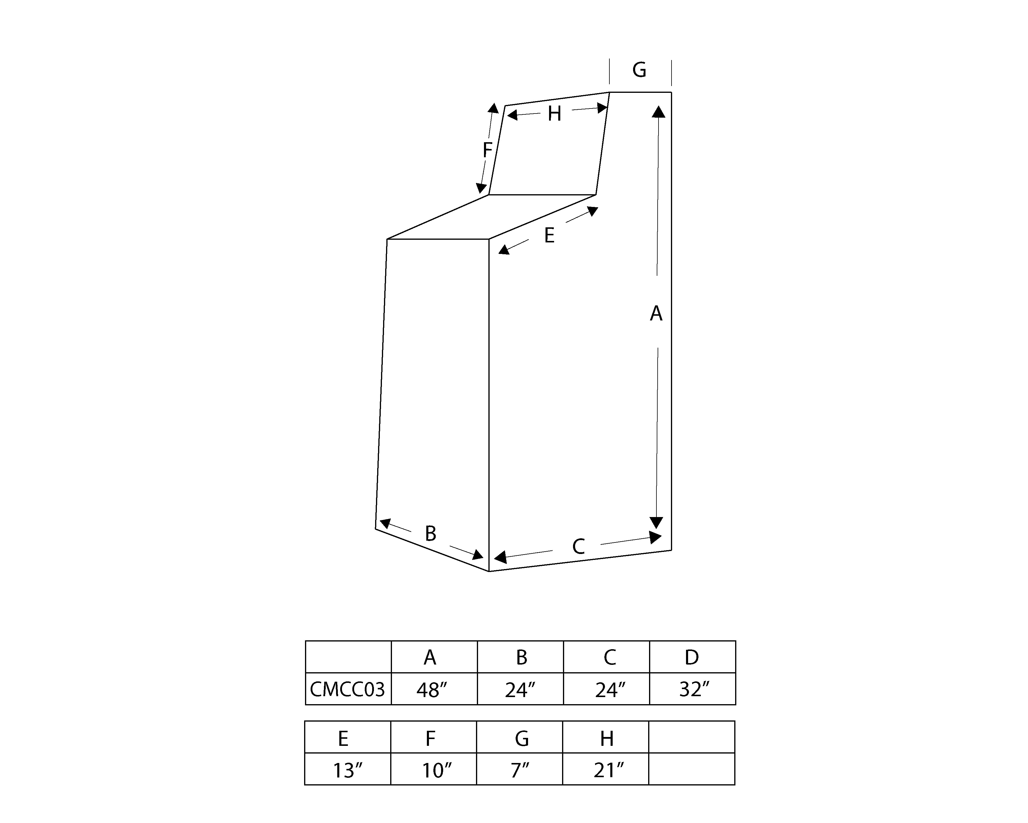 C&M Center Console - 48 x 24'' x 24''